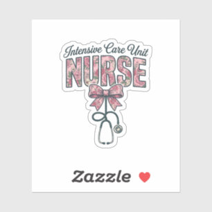 Intensive Care Unit Nurse Floral Bow Shirt Design_