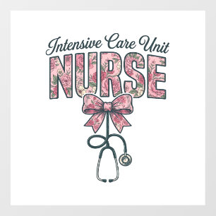 Intensive Care Unit Nurse Floral Bow Shirt Design_
