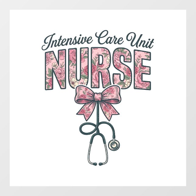 Intensive Care Unit Nurse Floral Bow Shirt Design_ (Sheet)