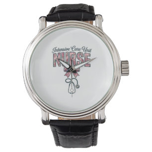 Intensive Care Unit Nurse Floral Bow Shirt Design_ Watch