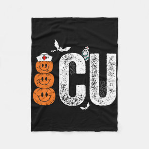 Intensive Care Unit Nurse Nursing Halloween Critic Fleece Blanket