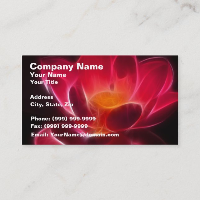 Intensive Lotus Flower Business Card (Front)