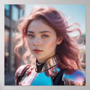 Intent Look and Blurred Background Poster