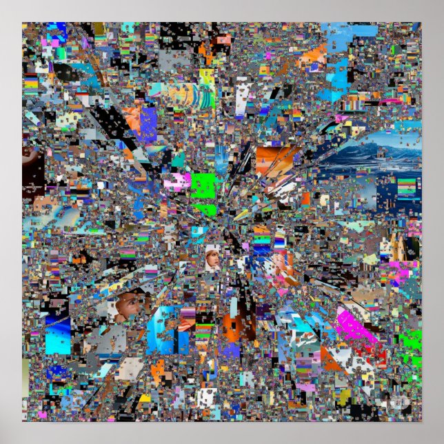 Intentional Digital Glitch Art - Pixelated Distort Poster (Front)