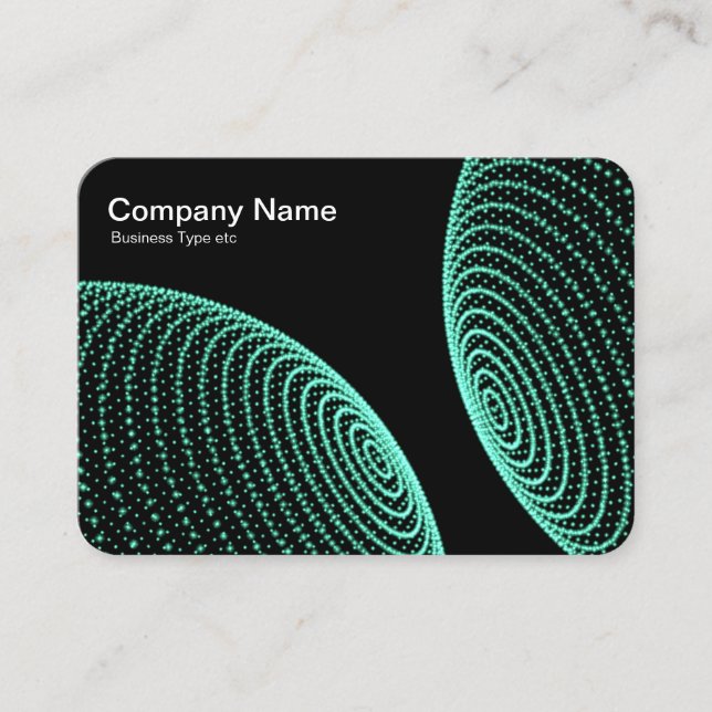 Interacted Spheres - Turquoise lights Business Card (Front)