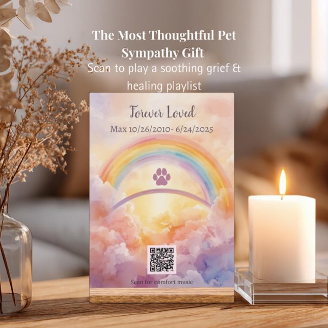 Interactive Pet Memorial Acrylic Sign | QR Code (Creator Uploaded)