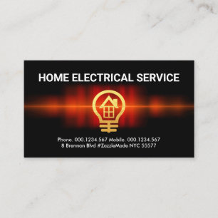 Intercepting Electric Wave Electrician Business Card