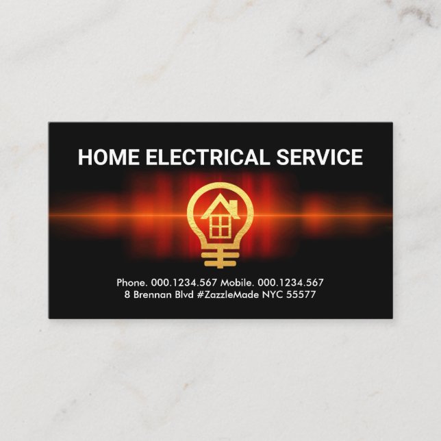 Intercepting Electric Wave Electrician Business Card (Front)