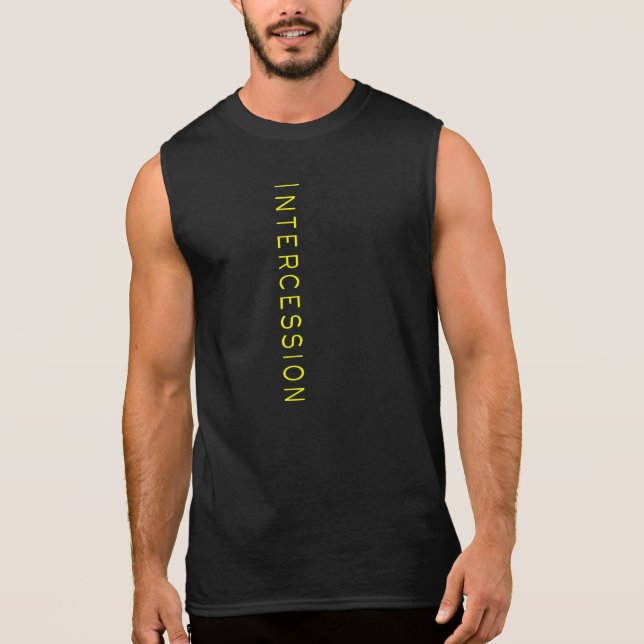 Intercession (Men,yellow fonts) Sleeveless Shirt (Front)