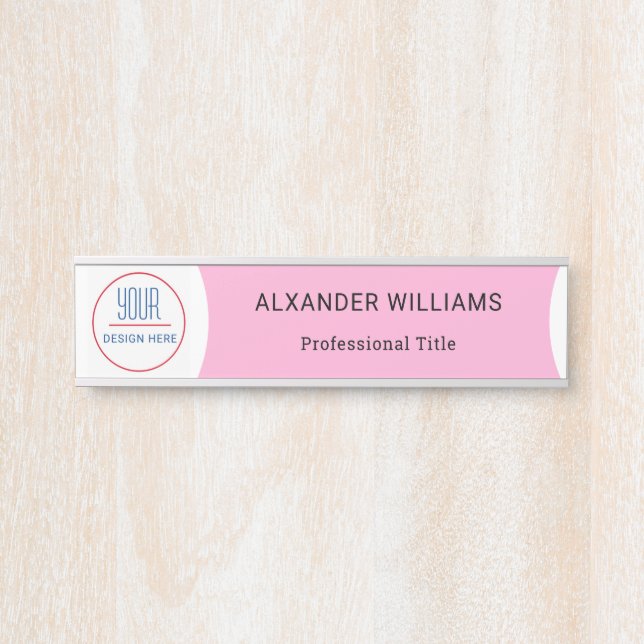 Interchangable Office Door Name Plate with Logo (Front)