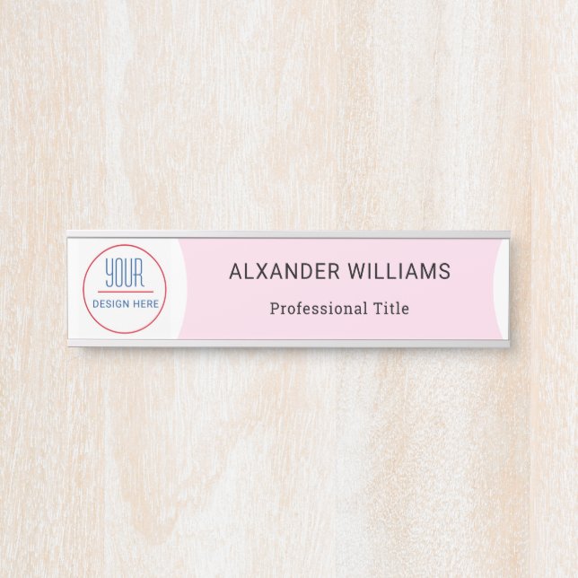 Interchangable Office Door Name Plate with Logo (Front)
