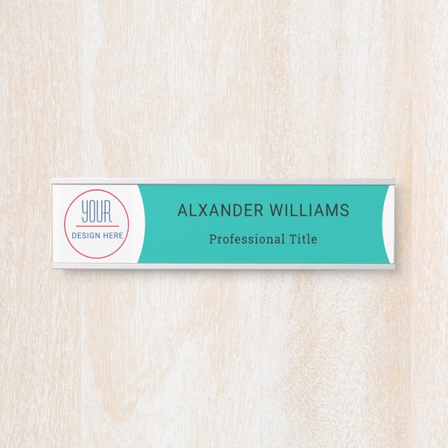 Interchangable Office Door Name Plate with Logo (Front)