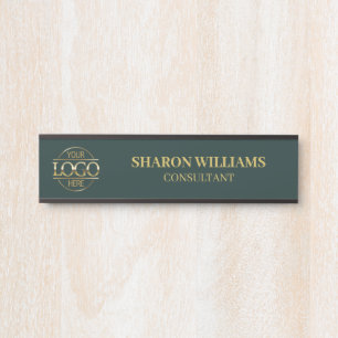 Interchangeable Dark Green Custom Business Logo Door Sign