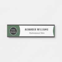 Interchangeable Office Door Name Plate with Logo