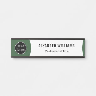 Interchangeable Office Door Name Plate with Logo