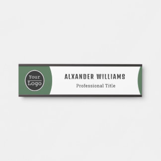 Interchangeable Office Door Name Plate with Logo