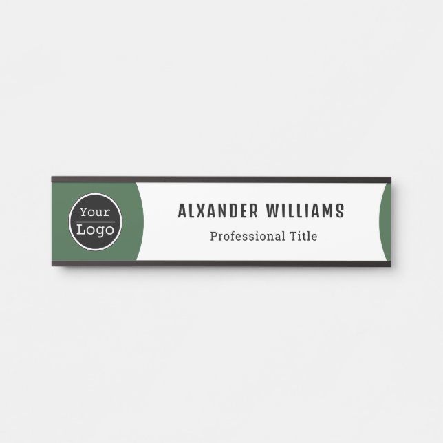 Interchangeable Office Door Name Plate with Logo (Front)