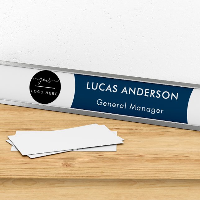Interchangeable Office Door Name Plate with Logo (Creator Uploaded)