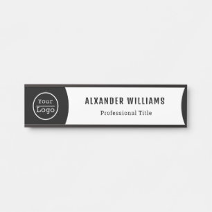 Interchangeable Office Door Name Plate with Logo