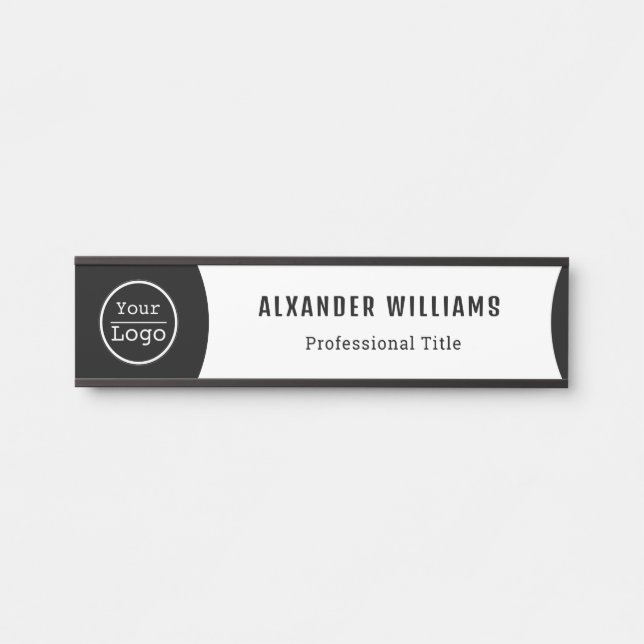 Interchangeable Office Door Name Plate with Logo (Front)