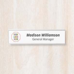 Interchangeable office door nameplates with logo
