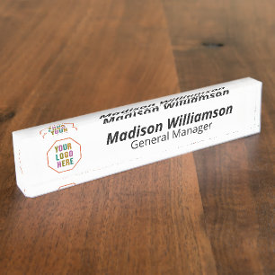 Interchangeable office door nameplates with logo