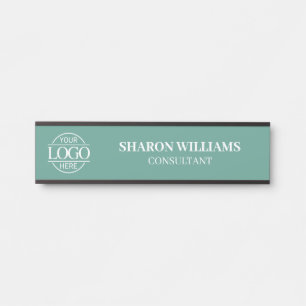Interchangeable Teal Green Custom Business Logo  Door Sign
