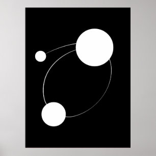 Interconnected Circles Abstract Art   Minimalist G Poster