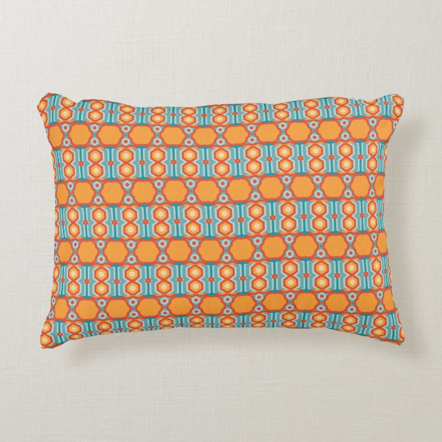 Interconnected Geometric Pattern with Vibrant Colo Decorative Cushion (Front)