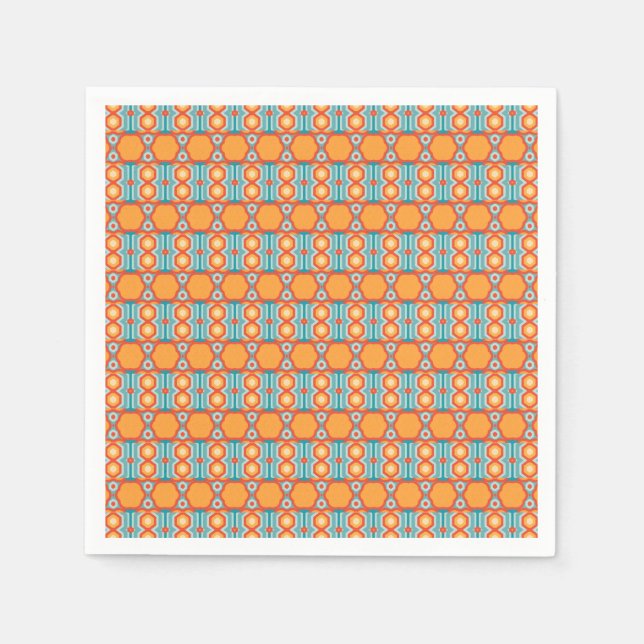 Interconnected Geometric Pattern with Vibrant Colo Napkin (Front)