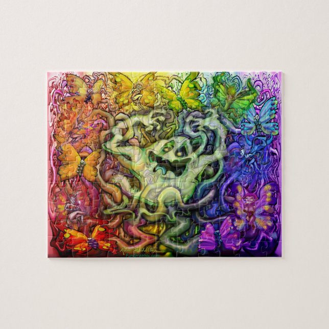 Interconnected Ghostly Rainbow Magic Jigsaw Puzzle (Horizontal)
