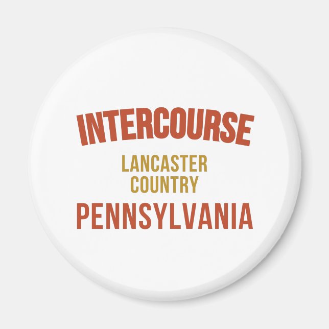 Intercourse Pennsylvania Map, Lancaster Country Pa Magnet (Front)