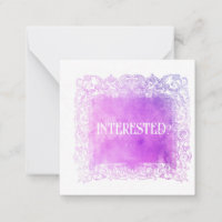 *~* INTERESTED? Relationship AP63 Flat Note Card