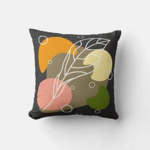 Interesting abstract spots with leaves cushion