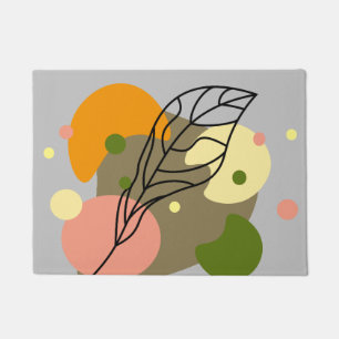 Interesting abstract spots with leaves doormat