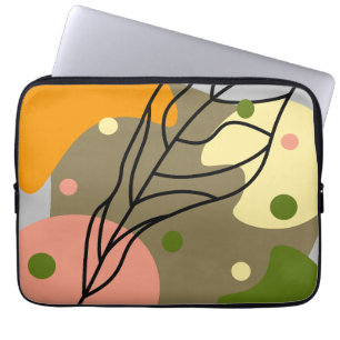 Interesting abstract spots with leaves laptop sleeve