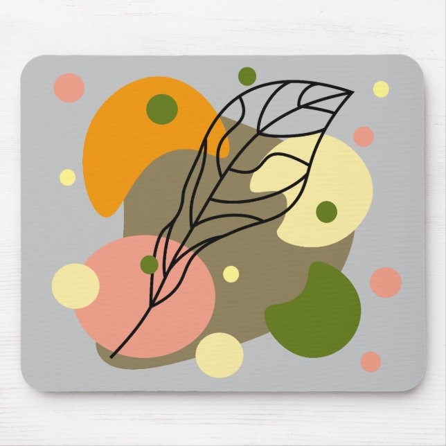 Interesting abstract spots with leaves mouse pad (Front)