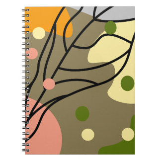 Interesting abstract spots with leaves notebook