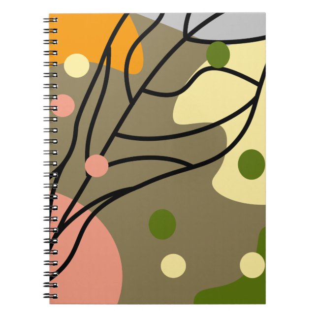 Interesting abstract spots with leaves notebook (Front)