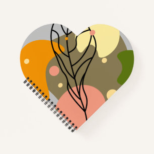 Interesting abstract spots with leaves notebook