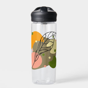 Interesting abstract spots with leaves water bottle