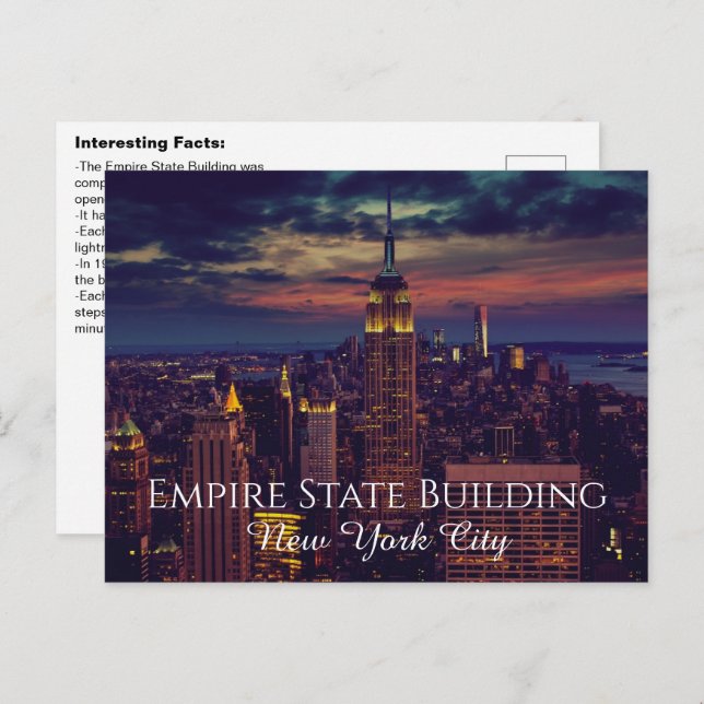 Interesting Empire State Building Facts Postcard (Front/Back)