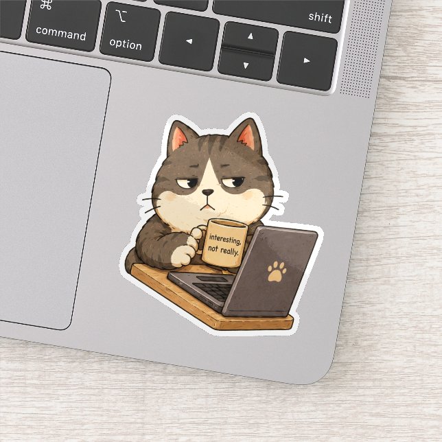Interesting Not Really Cat Sticker (Detail)