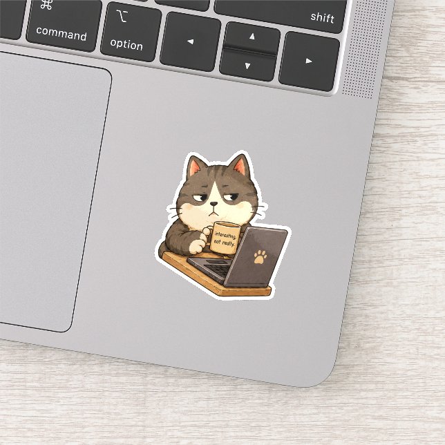 Interesting Not Really Cat Sticker (Detail)