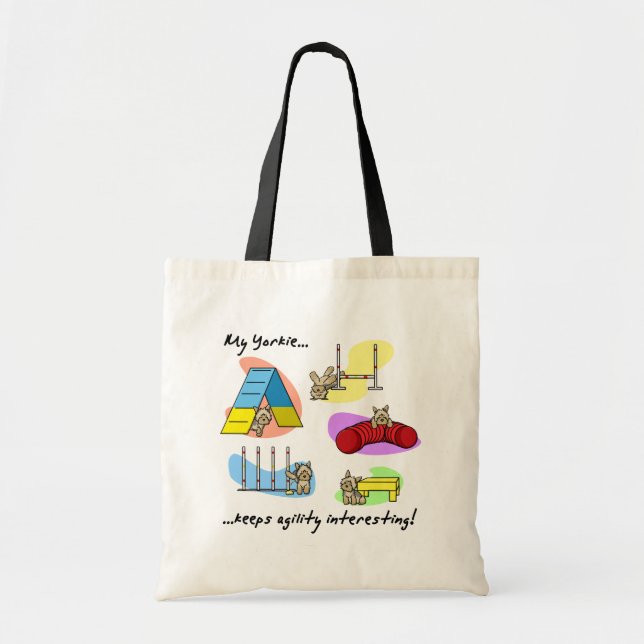 Interesting Yorkie Agility Tote Bag (Front)