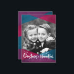 Interfaith Christmas Hanukkah Photo Holiday Cards<br><div class="desc">Modern,  colourful personalised photo holiday cards for interfaith families celebrating both Christmas and Hanukkah. Featuring a sophisticated,  angled colorblock design overlaid on the photo.</div>