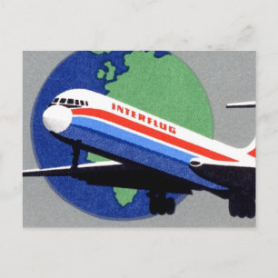 INTERFLUG - National Airline of DDR, East Germany Postcard