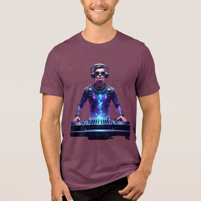 Intergalactic DJ – Cosmic Beats T-Shirt Tri-Blend Shirt (Front)
