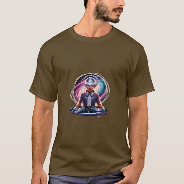 Intergalactic DJ Vibes – Cosmic Beats Collection T-Shirt (Front)