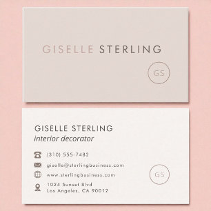Interior Decorator Blush Pink Minimalist Luxury  Business Card